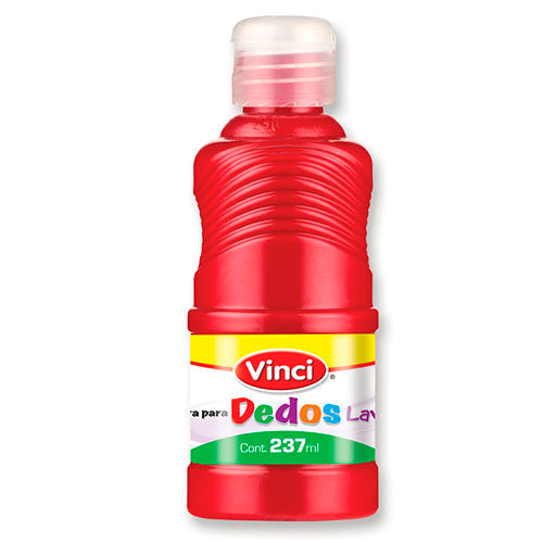 PINTURA PARA DEDOS VINCI LAVABLE 237ML ROJO MOD. 22668