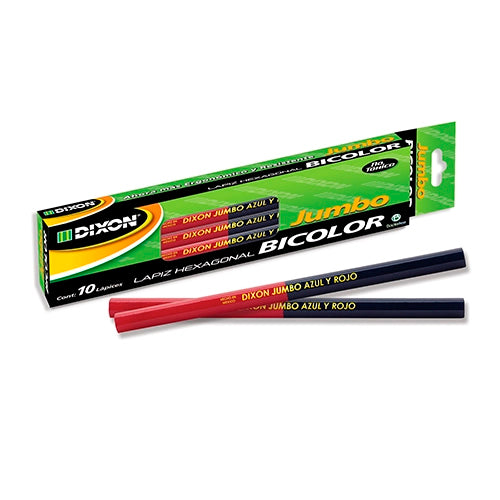 Lápiz Bicolor Jumbo Hexagonal Dixon Grafito Suave Caja Con 10 Unidades