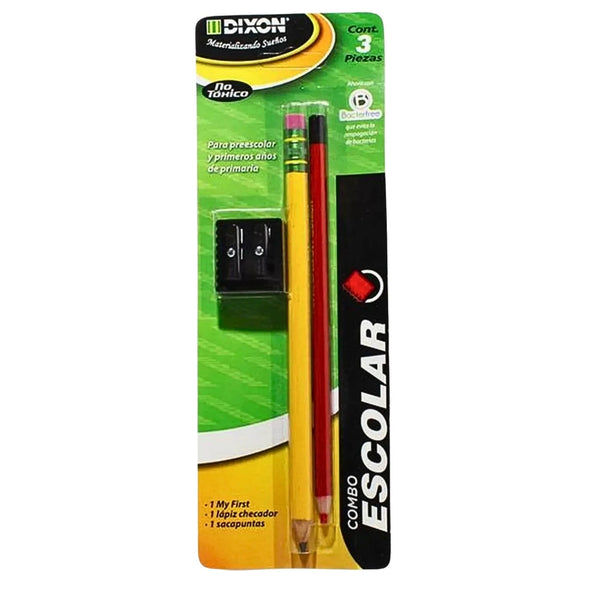 COMBO ESCOLAR LAPIZ MY FIRST+LAPIZ CHECADOR+SAC MOD 52591