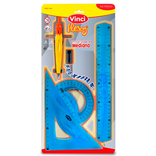 Juego De Geometría Vinci Flexible Mediano Escolar