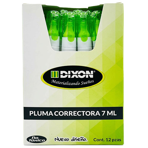 Corrector Dixon Tipo Pluma Con Grip Blanco 7 Ml Para Escritura
