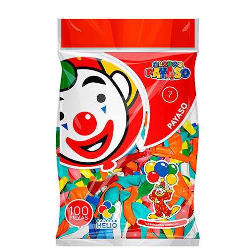 GLOBO PAYASO NO. 7 REDONDO C/100 00463