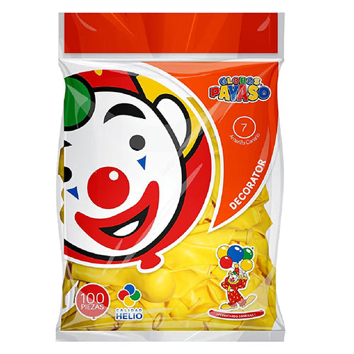 GLOBO DECORATOR NO. 7 C/100 AMARILLO 00579