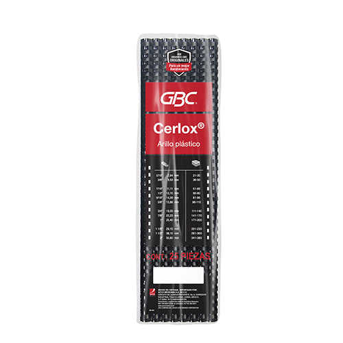 ARILLO PLASTICO CERLOX  NEGRO 1/2 M080319