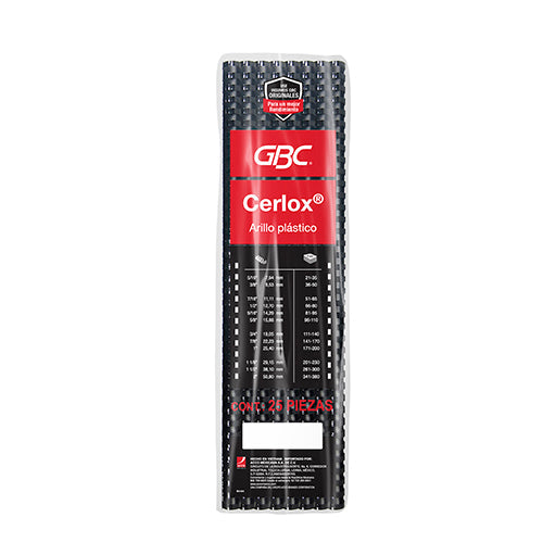 ARILLO PLASTICO CERLOX  NEGRO 9/16  M080377