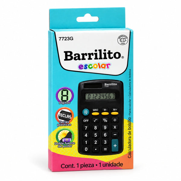 CALCULADORA BARRILITO DUAL 8 DIGITOS MOD 7723G