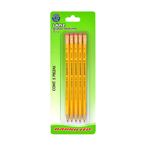 LAPIZ DE GRAFITO NO. 2 BLISTER C/5 7659