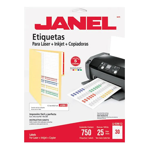 ETIQUETA JANEL CARTA 5266 LASER 25H 17X87MM BLANCA