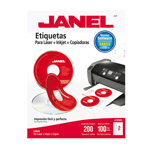 ETIQUETA JANEL CARTA 5931 LASER 25H CD BLANCA