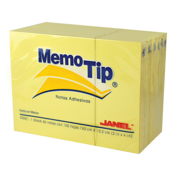 BLOCK NOTAS ADHESIVAS MEMOTIP 3X4 AMARILLO