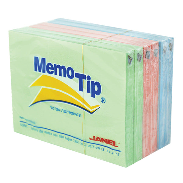 BLOCK NOTAS ADHESIVAS MEMOTIP 3X4 PASTEL***