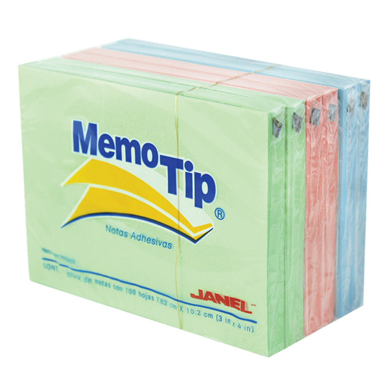 BLOCK NOTAS ADHESIVAS MEMOTIP 3X4 PASTEL***