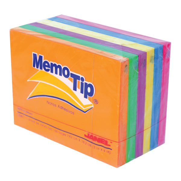 BLOCK NOTAS ADHESIVAS MEMOTIP 3X4 NEON