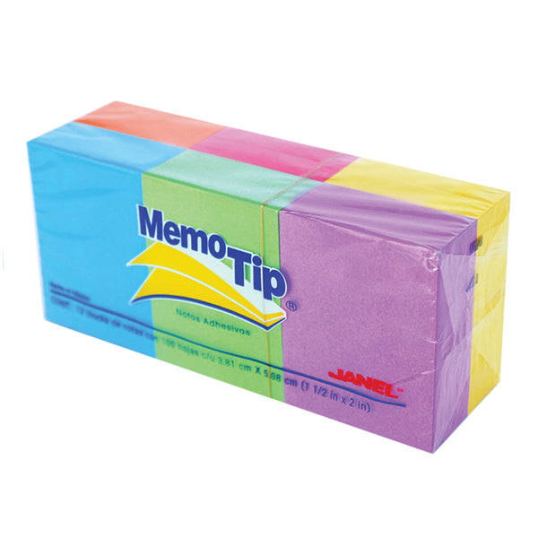 BLOCK NOTAS ADHESIVAS MEMOTIP 1.5X2 NEON