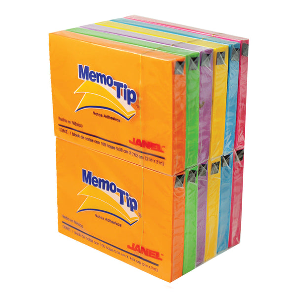BLOCK NOTAS ADHESIVAS MEMOTIP 2X3 NEON