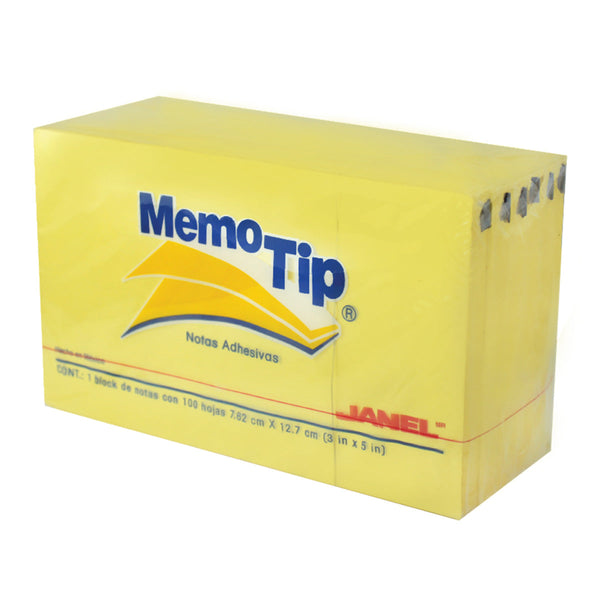 BLOCK NOTAS ADHESIVAS MEMOTIP 3X5 AMARILLO