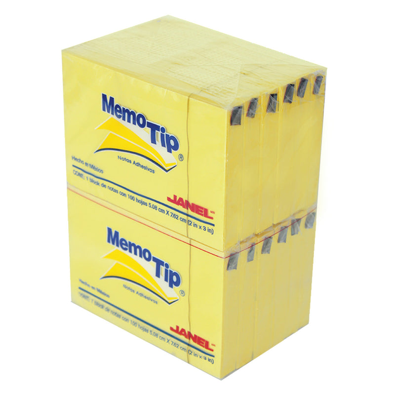 Notas Adhesivas Memo Tip Amarillo 2X3 Pulg 100 Hojas 1 Pieza