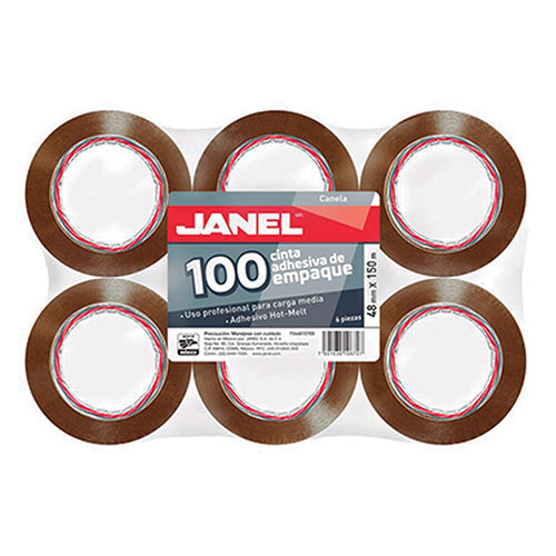 Cinta Para Empaque Canela 48 Mm X 150 M Paquete Con 6 Unidades