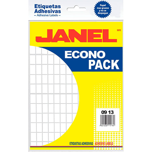ETIQUETA JANEL ESCOLAR ECONOPACK No 1 BLANCA 9X13  E120913200