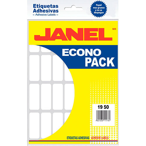 ETIQUETA JANEL ESCOLAR ECONOPACK No 15 BLANCA 19X50 E121950200