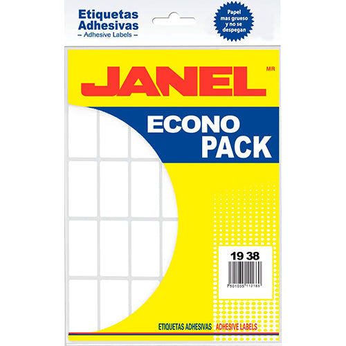 ETIQUETA JANEL ESCOLAR ECONOPACK No 23 BLANCA 19X38  E121938200