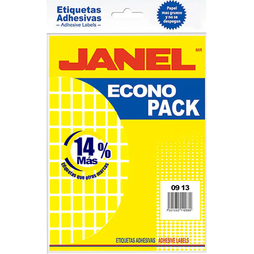 ETIQUETA JANEL ECONOPACK FLOURESCENTE No 1 AMARILLA 9X13 E060913204