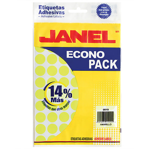 ETIQUETA JANEL ECONOPLACK FLOURESCENTE No 9 AMARILLA 13  E060013204