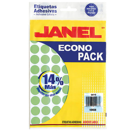 ETIQUETA JANEL ECONOPLACK FLOURESCENTE No 9 VERDE 13  E060013213