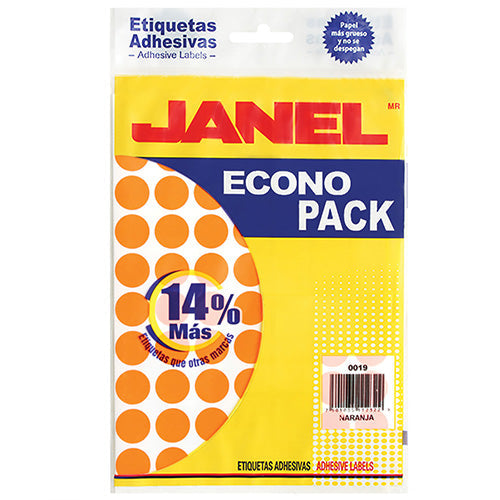 ETIQUETA JANEL ECONOPLACK FLOURESCENTE No 9 NARANJA 13  E060013216