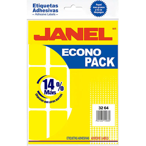 ETIQUETA JANEL ECONOPLACK FLOURESCENTE No 24 AMARILLA 32X64 E063264204