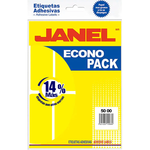 Etiqueta Adhesiva Janel Fluorescente Amarilla 50 X 100 Mm 1 Pieza