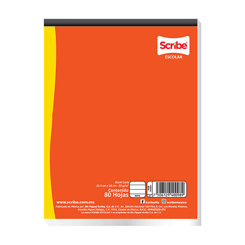 BLOCK CARTA SCRIBE 4703 PEGADO 80H C-7