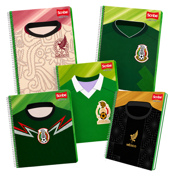 CUADERNO PROF. SCRIBE 100H MEGA SELECCION MEXICANA RAYA