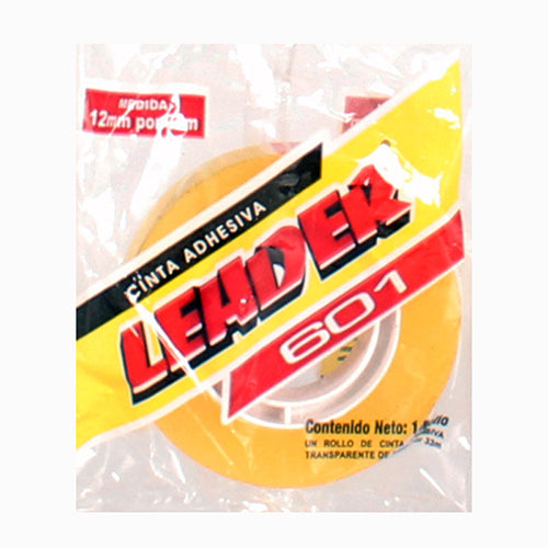 CINTA ADHESIVA TRANSPARENTE LEADER 12X33 601