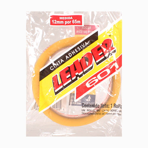 CINTA ADHESIVA TRANSPARENTE LEADER 12X65 601