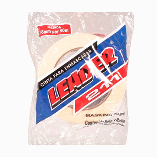 Cinta Adhesiva De Papel Crepado Leader Color Crema 48 Mm X 50 M