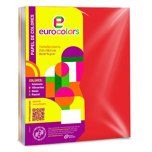 Papel Cortado Eurocolors Arcoíris Intensos Paquete 100 Hojas