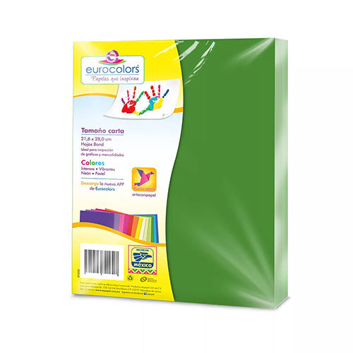 Hoja De Papel Eurocolors Verde Bandera Paquete 100 Hojas