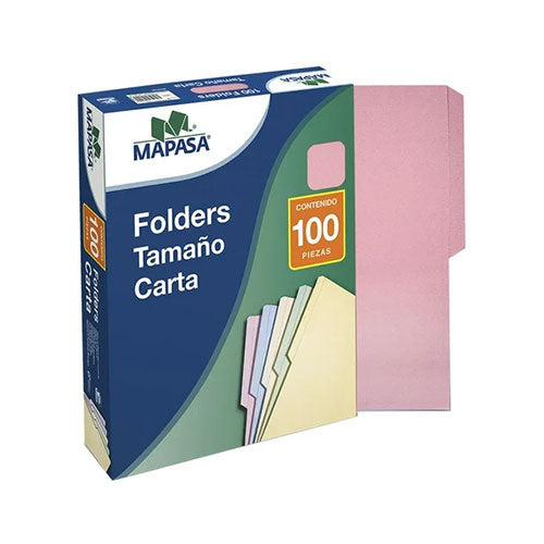 Folder Cartulina Rosa Tamaño Carta 170 G Paquete Con 100 Unidades