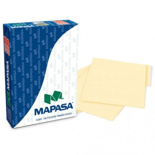 Carpeta Oficio Mapasa Color Canario 170 G Paquete Con 100 Piezas