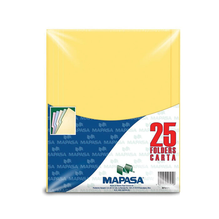 FOLDER MAPASA CARTA CANARIO C/25  BF0171 / PC0007