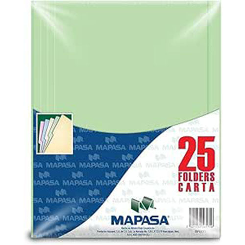 FOLDER MAPASA CARTA VERDE C/25 PV0003
