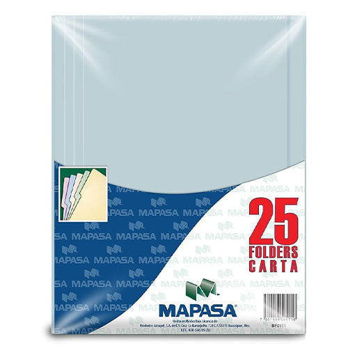 FOLDER MAPASA CARTA AZUL C/25 PA0003