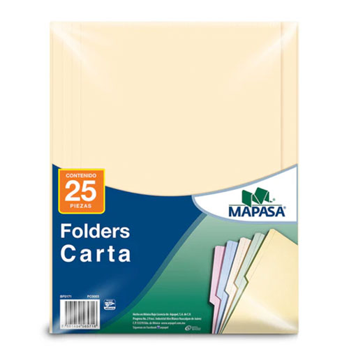 FOLDER MAPASA OFICIO CREMA C/25 PC0004