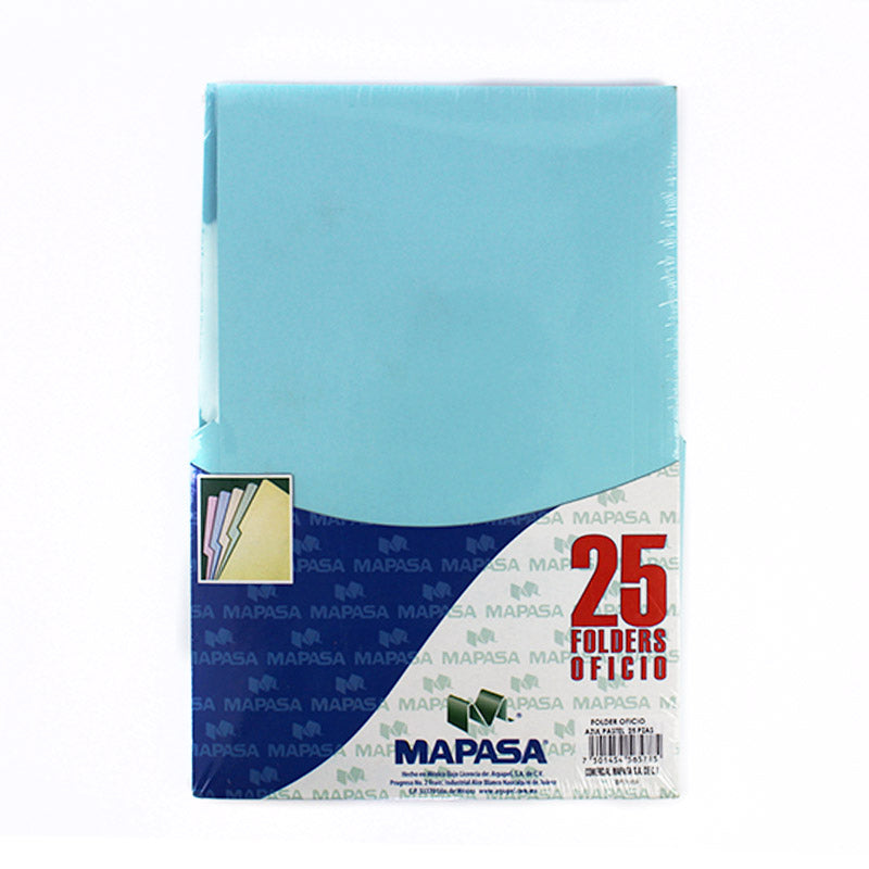 FOLDER MAPASA OFICIO AZUL C/25  BF0169 / PA0004