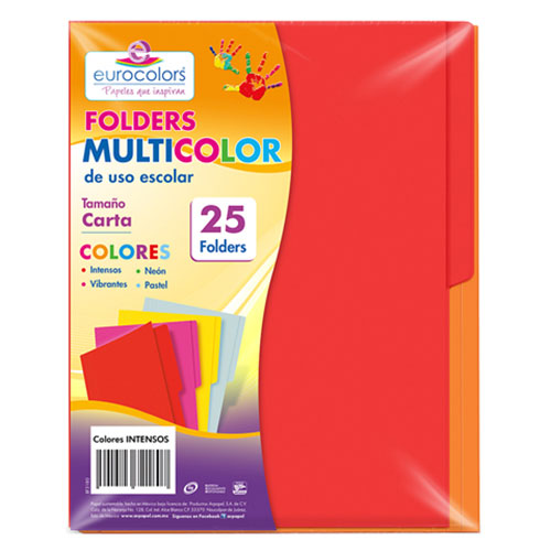 FOLDER EUROCOLORS MULTICOLOR CARTA INTENSOS PAQ/25 PU0001