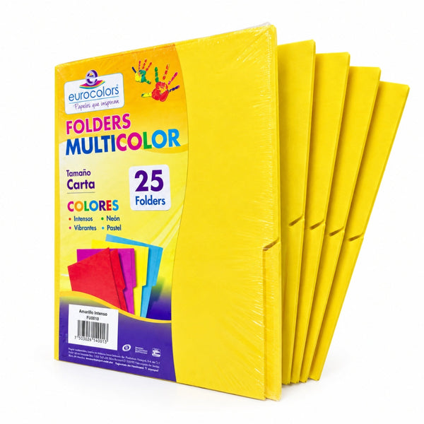 FOLDER EUROCOLORS MULTICOLOR CARTA PAQ/25 PU0010 AMARILLO INTENSO