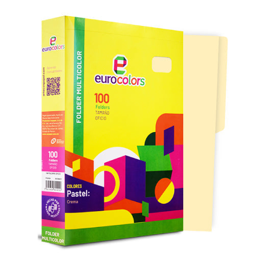 FOLDER MULTICOLOR OFICIO PU0058 CREMA PASTEL