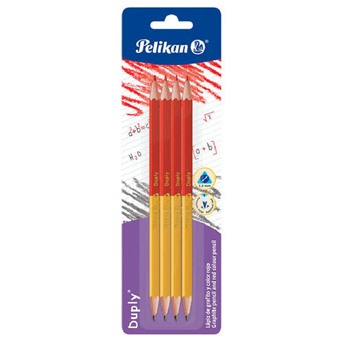 Lápiz Doble Punta Pelikan Grafito Y Rojo Blister Con 4 Unidades