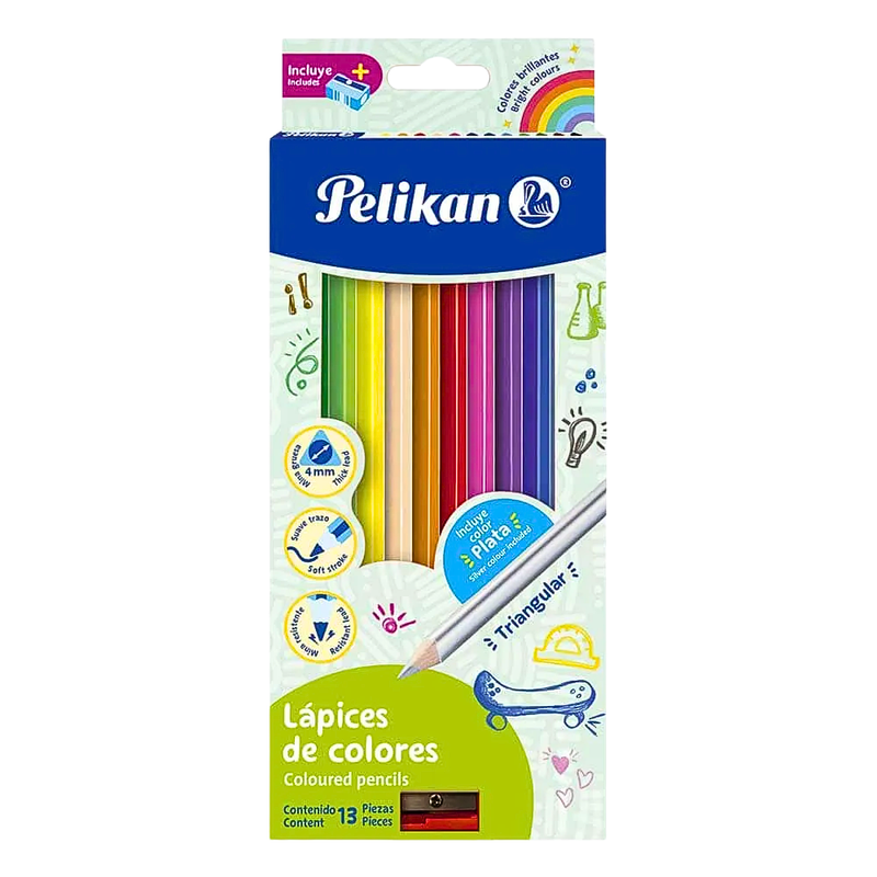 Set Lápices De Colores Pelikan 12 Largos Caja Con 1 Pieza